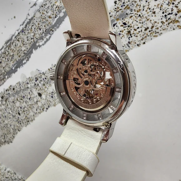 Moog Paris Chameleon Swarovski Crystal Bezel Automatic Skeleton Watch - Picture 2 of 5